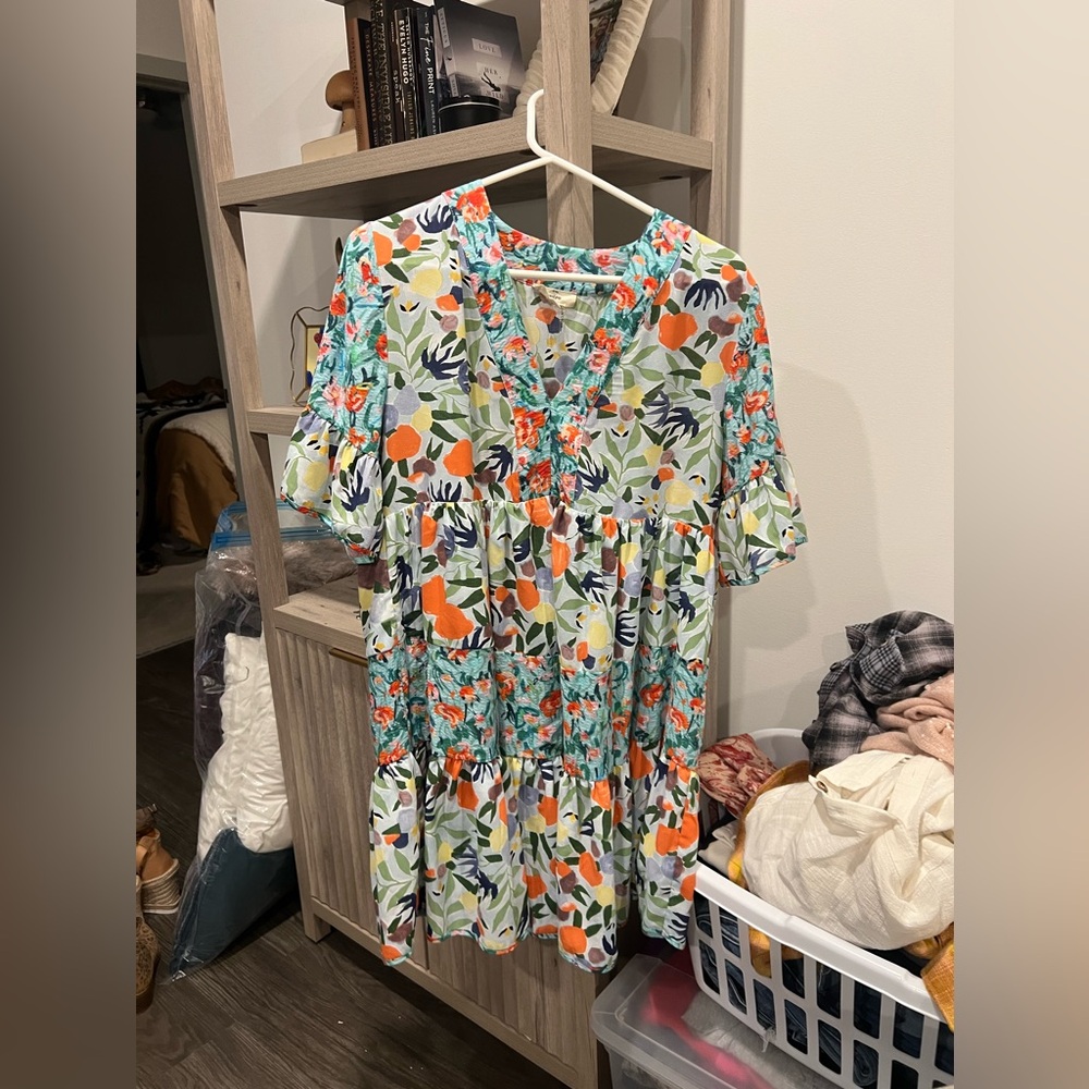 ☂️Multi pattern floral dress